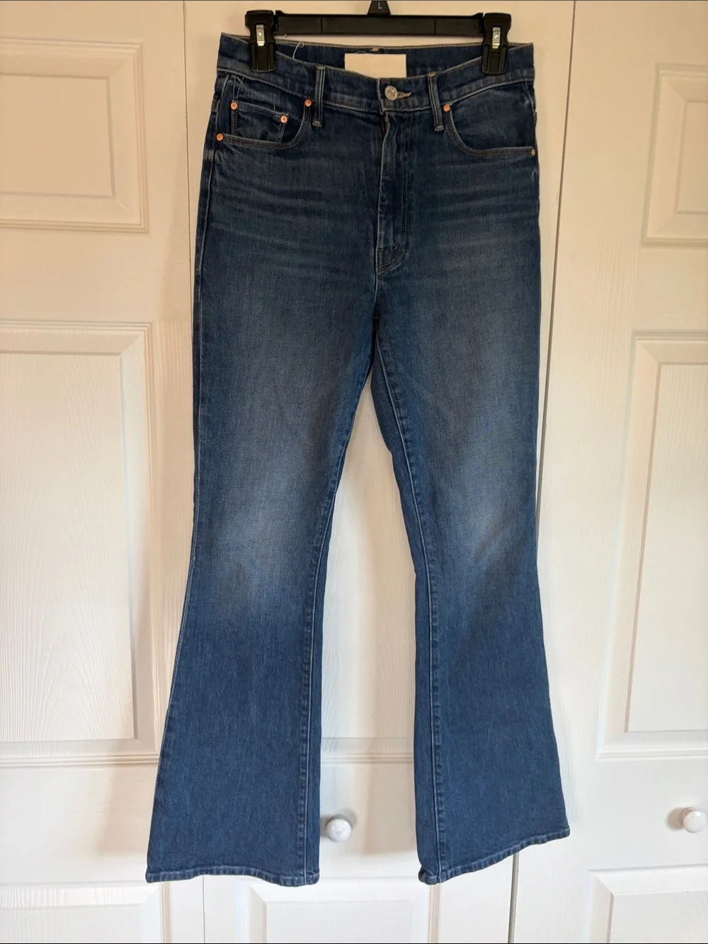 Mother Superior High-Waisted Weekender Skimp Flare Jeans Perfectly Imperfect 26